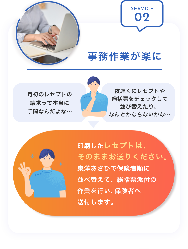 SERVICE02：事務作業が楽に